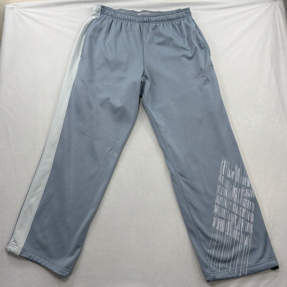 Nike Pants Therma-FIT Fleece Graphic Logo Side Stripe Gray Mens XL - Picture 1 of 9